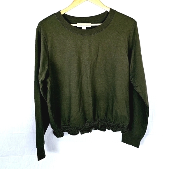 NWT Michael Michael Kors Ivy Ruffle Bottom Women's Sweatshirt Size L - Picture 1 of 6
